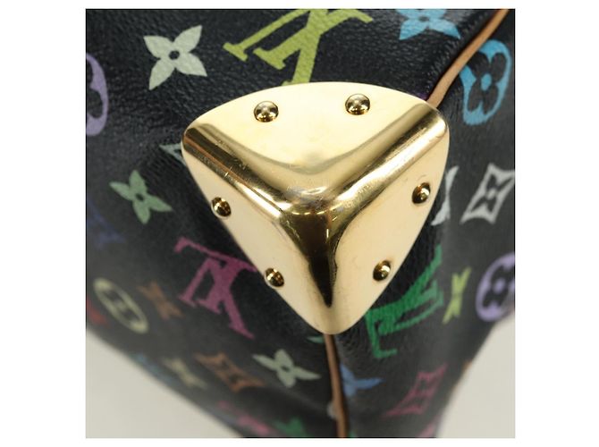 LOUIS VUITTON Borsa Monogram Multicolor Speedy 30 Black M92642 Auth BA12818V Nero - vista 18