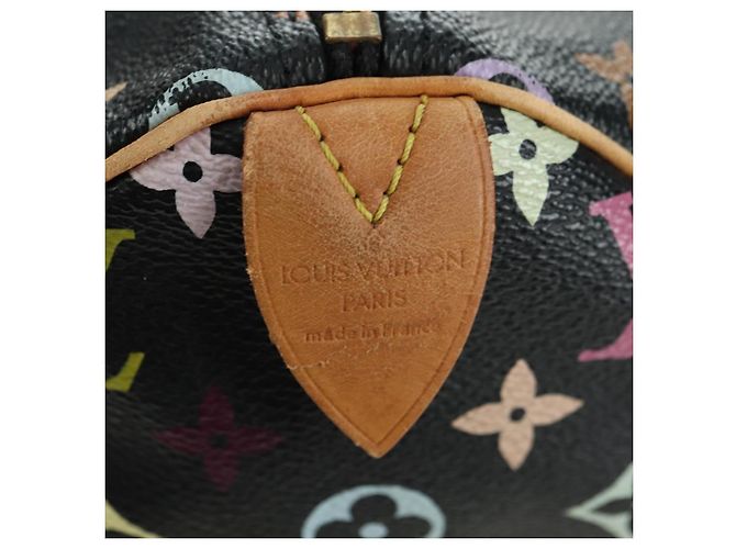 LOUIS VUITTON Borsa Monogram Multicolor Speedy 30 Black M92642 Auth BA12818V Nero - vista 19
