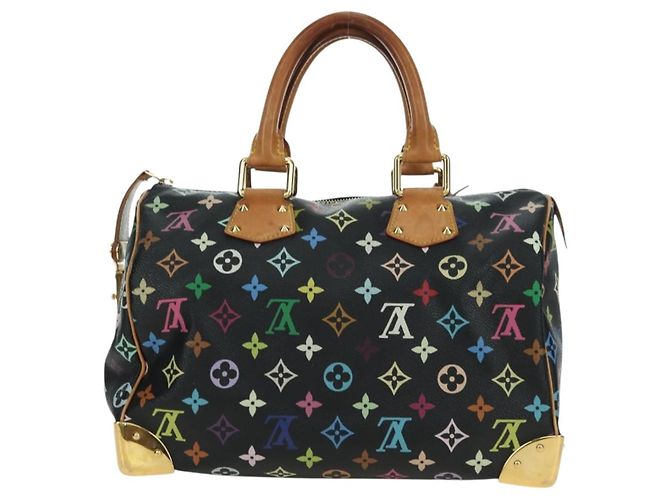 LOUIS VUITTON Borsa Monogram Multicolor Speedy 30 Black M92642 Auth BA12818V Nero - vista 2