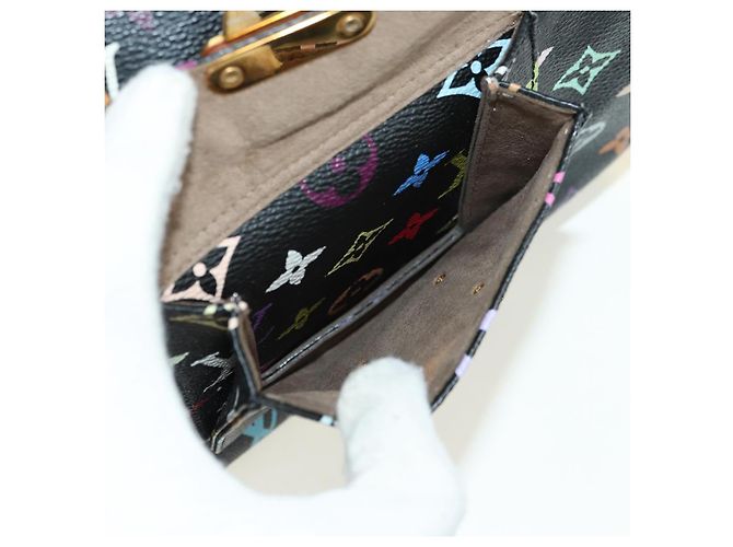 LOUIS VUITTON Borsa Monogram Multicolor Speedy 30 Black M92642 Auth BA12818V Nero - vista 23