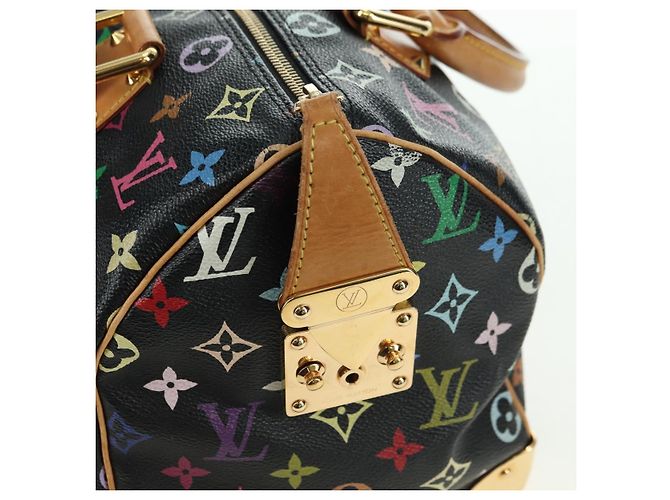 LOUIS VUITTON Borsa Monogram Multicolor Speedy 30 Black M92642 Auth BA12818V Nero - vista 24