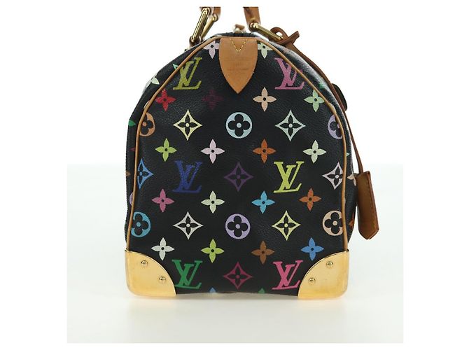 LOUIS VUITTON Borsa Monogram Multicolor Speedy 30 Black M92642 Auth BA12818V Nero - vista 4
