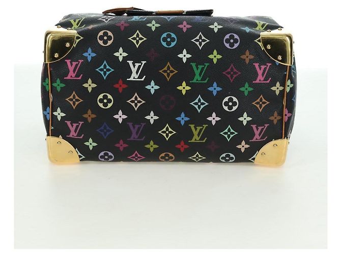 LOUIS VUITTON Borsa Monogram Multicolor Speedy 30 Black M92642 Auth BA12818V Nero - vista 5