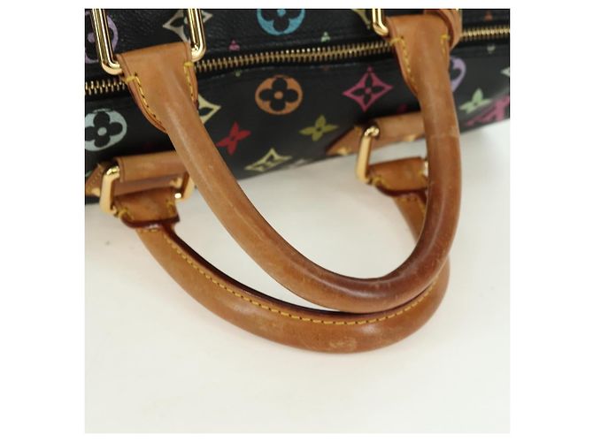 LOUIS VUITTON Borsa Monogram Multicolor Speedy 30 Black M92642 Auth BA12818V Nero - vista 7