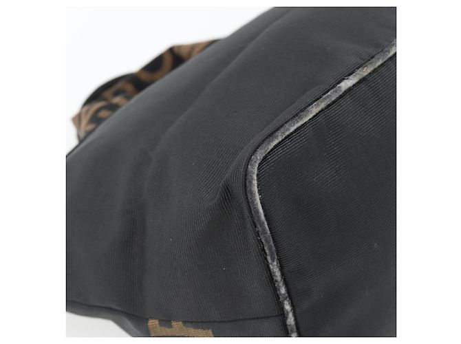 Borsa FENDI in nylon nero argento Auth bs35293 - vista 13