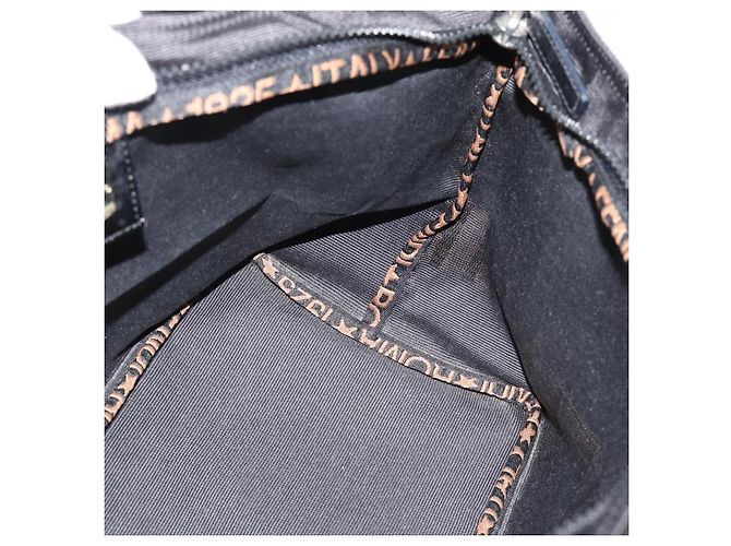 Borsa FENDI in nylon nero argento Auth bs35293 - vista 17