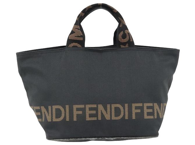 Borsa FENDI in nylon nero argento Auth bs35293 - vista 2