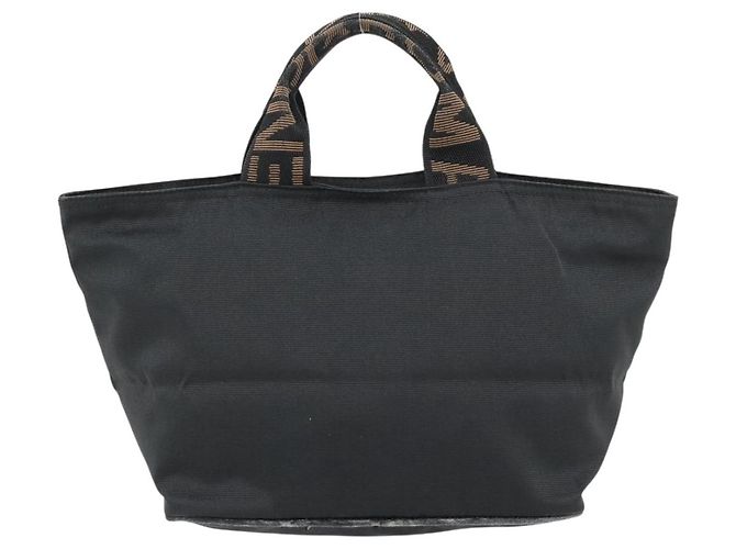 Borsa FENDI in nylon nero argento Auth bs35293 - vista 3