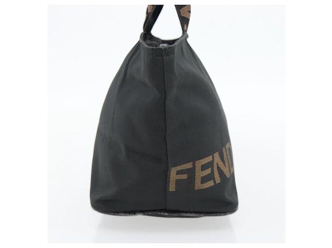 Borsa FENDI in nylon nero argento Auth bs35293 - vista 4
