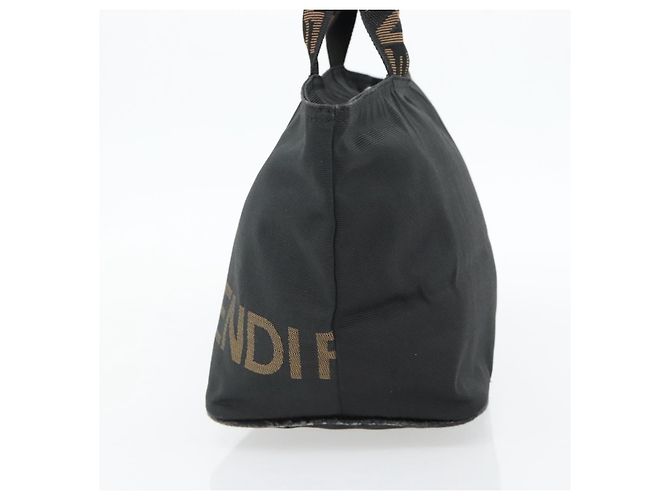 Borsa FENDI in nylon nero argento Auth bs35293 - vista 5
