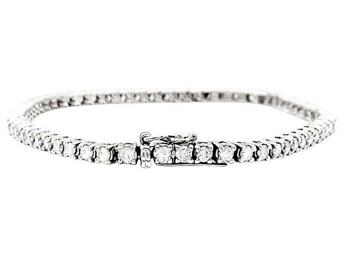 Autre Marque Bracciale linea, oro bianco e diamanti. - vista 4