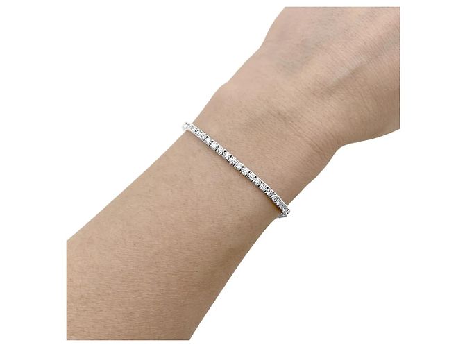 Autre Marque Bracciale linea, oro bianco e diamanti. - vista 5