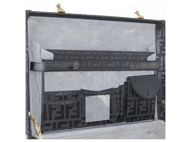 FENDI Zucca Canvas Trunk Black Auth 179960A Nero - vista 17