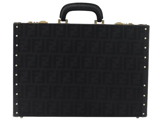 FENDI Zucca Canvas Trunk Black Auth 179960A Nero - vista 2