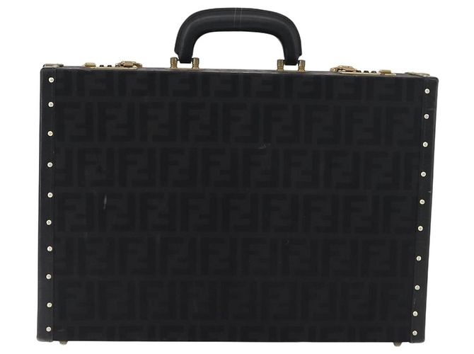 FENDI Zucca Canvas Trunk Black Auth 179960A Nero - vista 3