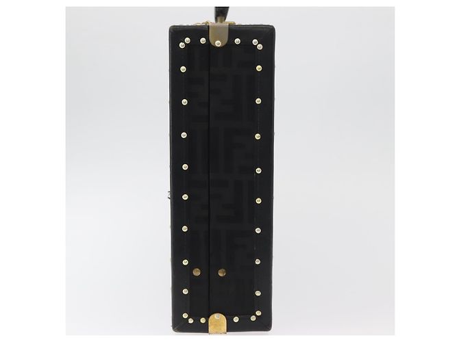 FENDI Zucca Canvas Trunk Black Auth 179960A Nero - vista 4