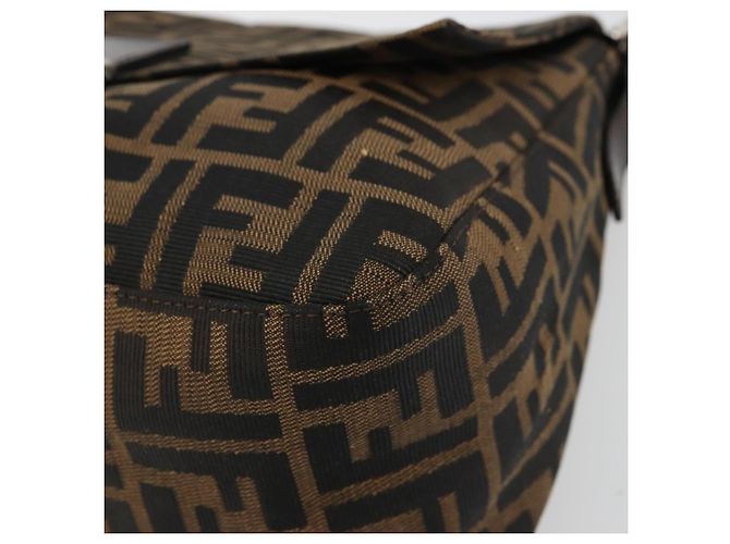 FENDI Zucca Canvas Mamma Baguette Borsa a Spalla Nero Marrone Auth 179826SAV - vista 10
