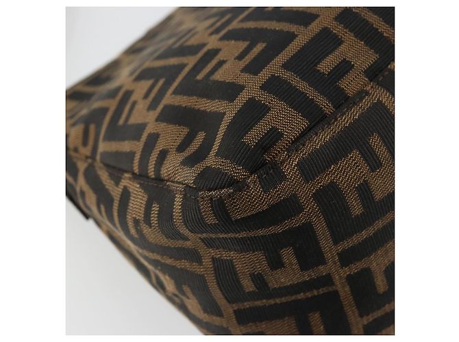 FENDI Zucca Canvas Mamma Baguette Borsa a Spalla Nero Marrone Auth 179826SAV - vista 13