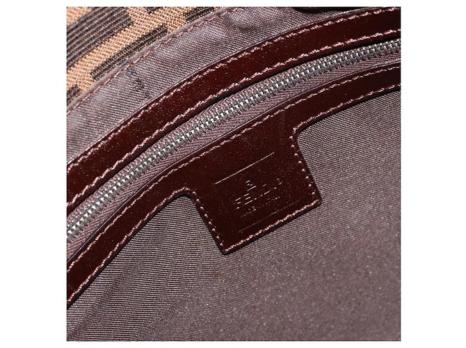 FENDI Zucca Canvas Mamma Baguette Borsa a Spalla Nero Marrone Auth 179826SAV - vista 18
