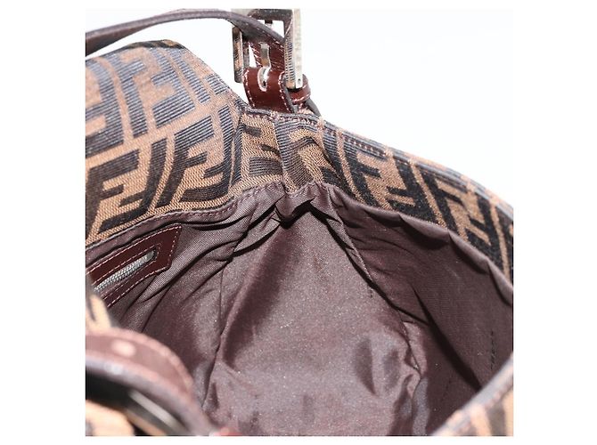 FENDI Zucca Canvas Mamma Baguette Borsa a Spalla Nero Marrone Auth 179826SAV - vista 20