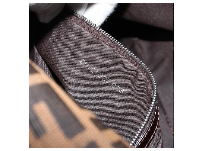FENDI Zucca Canvas Mamma Baguette Borsa a Spalla Nero Marrone Auth 179826SAV - vista 24