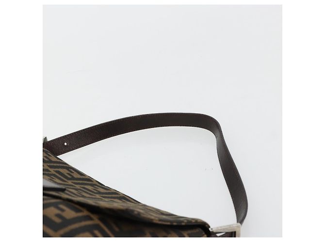 FENDI Zucca Canvas Mamma Baguette Borsa a Spalla Nero Marrone Auth 179826SAV - vista 8