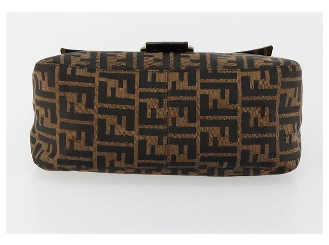 FENDI Zucca Canvas Mamma Baguette Borsa a Spalla Nero Marrone Auth 179826SAV - vista 9