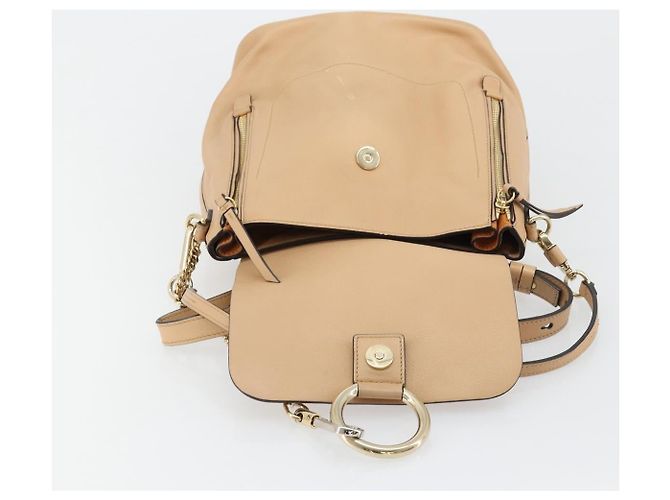 Chloé Zaino Chloe Fay Suede Beige Gold Auth BA12922 D'oro - vista 18