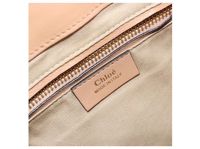 Chloé Zaino Chloe Fay Suede Beige Gold Auth BA12922 D'oro - vista 19