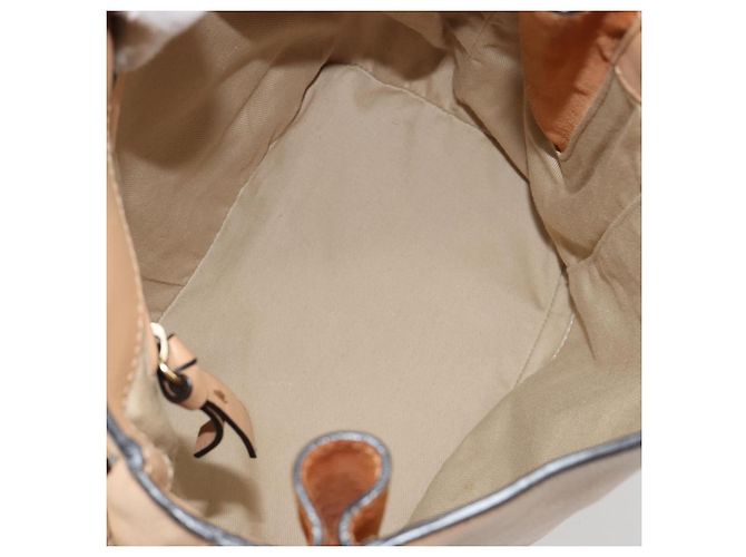Chloé Zaino Chloe Fay Suede Beige Gold Auth BA12922 D'oro - vista 20