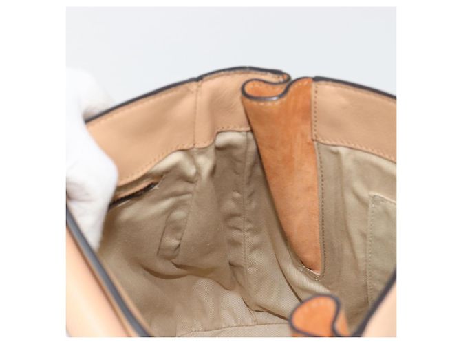 Chloé Zaino Chloe Fay Suede Beige Gold Auth BA12922 D'oro - vista 21