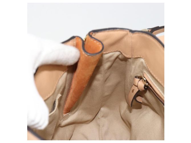 Chloé Zaino Chloe Fay Suede Beige Gold Auth BA12922 D'oro - vista 22