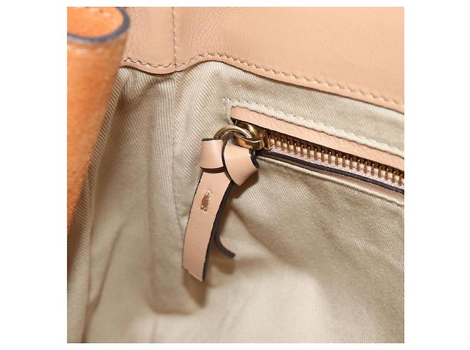 Chloé Zaino Chloe Fay Suede Beige Gold Auth BA12922 D'oro - vista 23