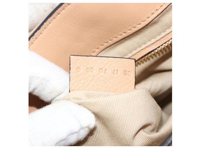 Chloé Zaino Chloe Fay Suede Beige Gold Auth BA12922 D'oro - vista 25