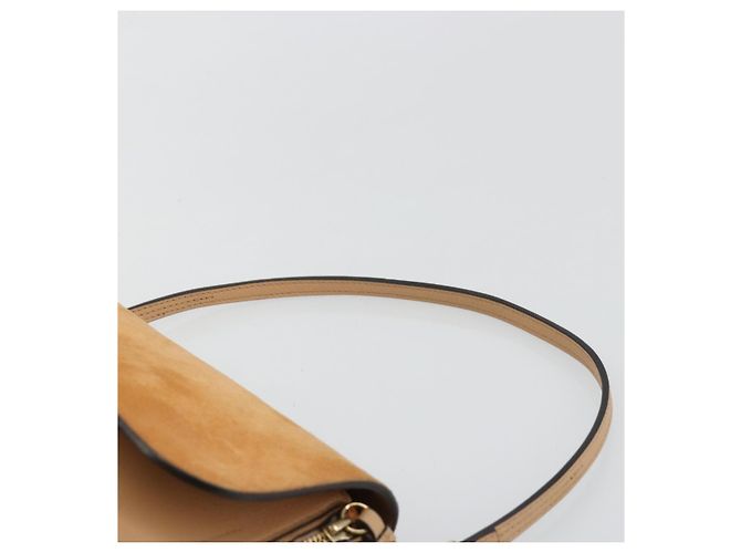 Chloé Zaino Chloe Fay Suede Beige Gold Auth BA12922 D'oro - vista 8