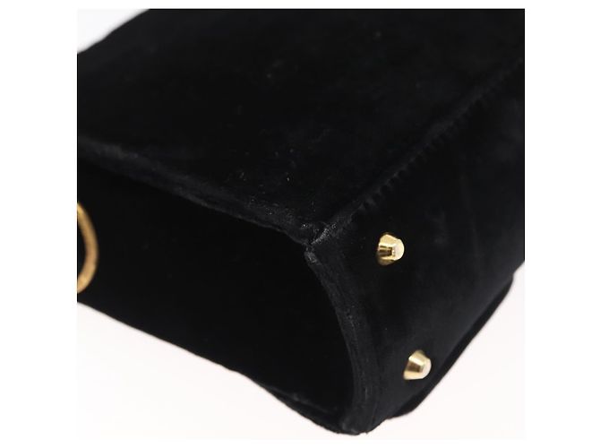 Borsa a Spalla Gianni Versace Velluto Nero Oro Auth BA12750A D'oro - vista 12