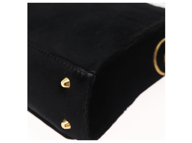 Borsa a Spalla Gianni Versace Velluto Nero Oro Auth BA12750A D'oro - vista 13