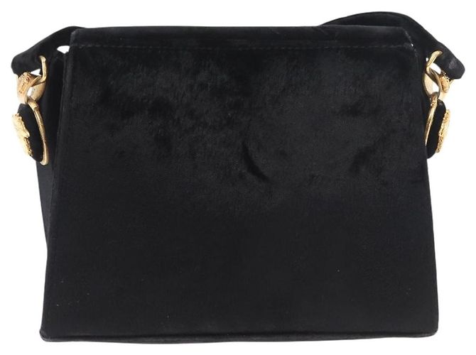 Borsa a Spalla Gianni Versace Velluto Nero Oro Auth BA12750A D'oro - vista 3