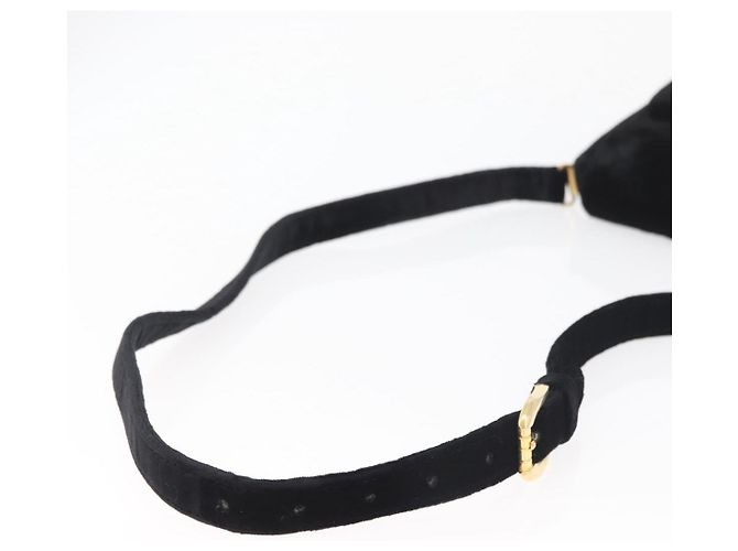 Borsa a Spalla Gianni Versace Velluto Nero Oro Auth BA12750A D'oro - vista 7