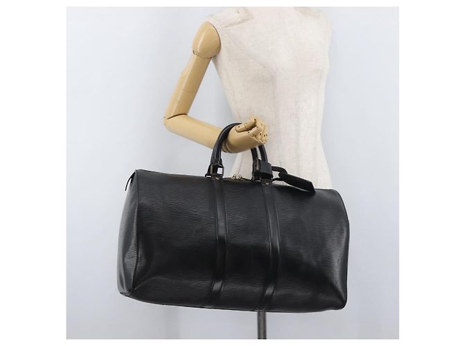LOUIS VUITTON Epi Keepall 45 Boston Bag Black M42972 LV Auth 179739A Nero - vista 21