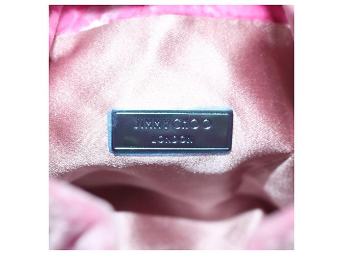 Borsa a Spalla Jimmy Choo Chain Bonbon Velluto 2way Rosa Oro Auth 179776SAM D'oro - vista 18