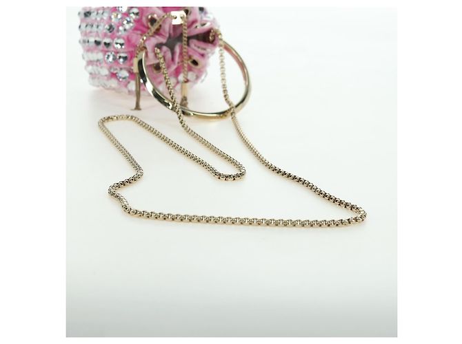 Borsa a Spalla Jimmy Choo Chain Bonbon Velluto 2way Rosa Oro Auth 179776SAM D'oro - vista 9