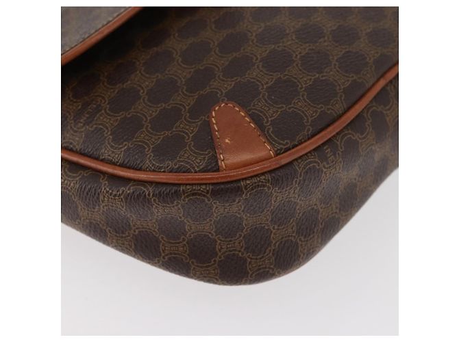 Céline Borsa a tracolla CELINE Macadam Canvas PVC Pelle Marrone Oro Auth bs35244 D'oro - vista 10