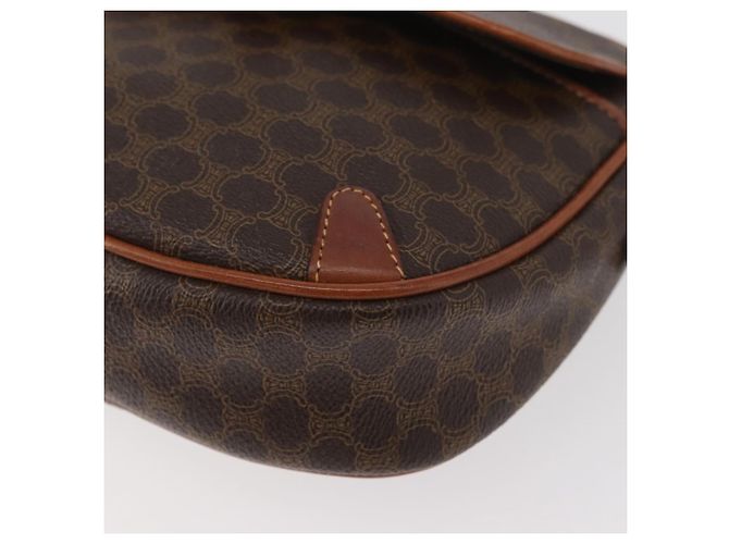 Céline Borsa a tracolla CELINE Macadam Canvas PVC Pelle Marrone Oro Auth bs35244 D'oro - vista 11