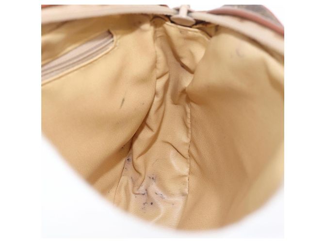 Céline Borsa a tracolla CELINE Macadam Canvas PVC Pelle Marrone Oro Auth bs35244 D'oro - vista 17