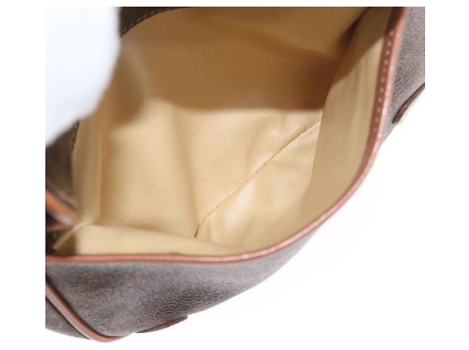 Céline Borsa a tracolla CELINE Macadam Canvas PVC Pelle Marrone Oro Auth bs35244 D'oro - vista 21