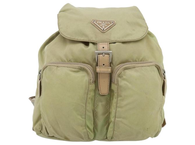 Zaino PRADA Nylon Khaki Silver Auth bs35144 Argento Cachi - vista 2