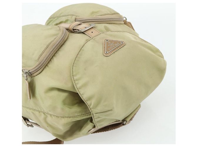 Zaino PRADA Nylon Khaki Silver Auth bs35144 Argento Cachi - vista 6