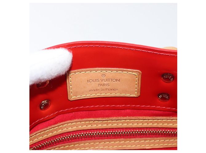 LOUIS VUITTON Monogram Vernis Reade PM Hand Bag Red Rouge M91088 LV Auth 181345 Rosso - vista 10