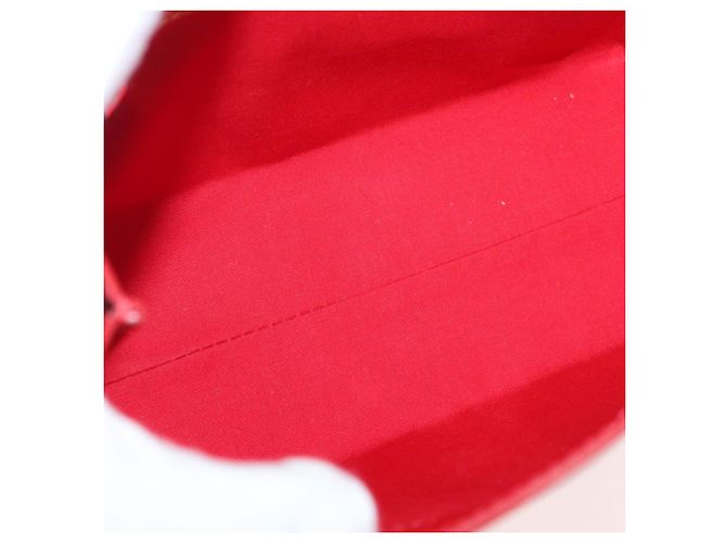 LOUIS VUITTON Monogram Vernis Reade PM Hand Bag Red Rouge M91088 LV Auth 181345 Rosso - vista 11